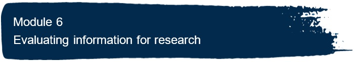 AIRS Module 6 Evaluating information for research