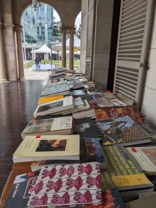 Books on a bench